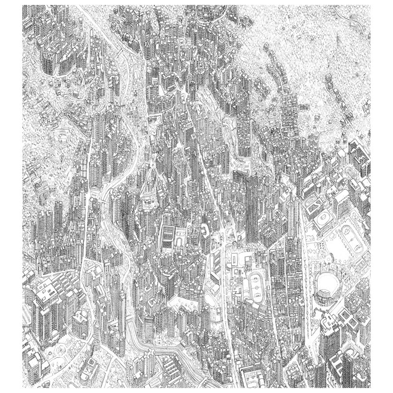 天母手繪地圖 , 大的 - 裝飾/擺設  - 紙 白色