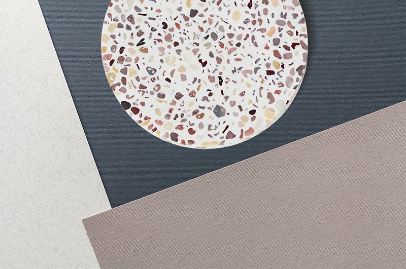 ‧ ‧ terrazzo grinding Stone grinding Stone coasters plan - round │Good Form - Coasters - Cement White