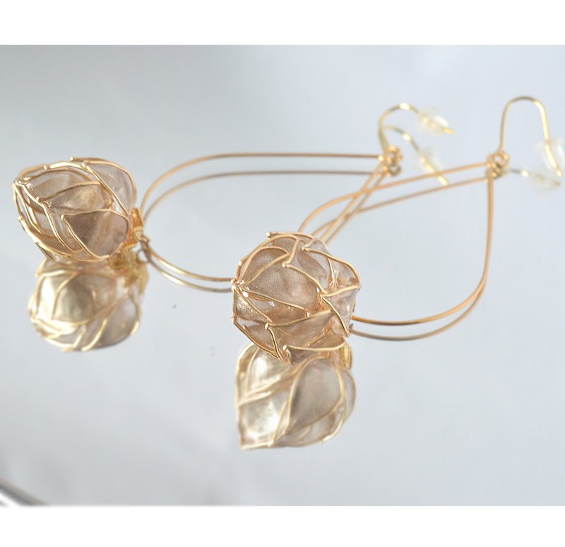 Lotus Buds Hoops ~ Gold ~ - Earrings & Clip-ons - Other Metals Gold