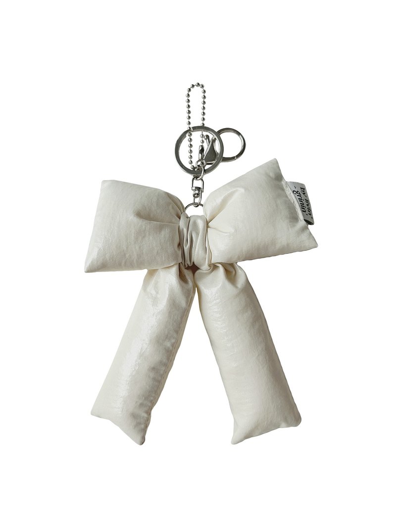 long tail ribbon keyring_cream - 鑰匙圈/鑰匙包 - 尼龍 