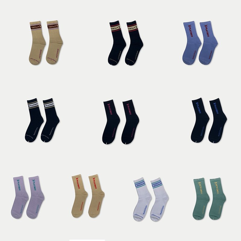 Hate Monday'' X PLAYBOY - SOCKS襪(PBHM-SS23A15) - 襪子 - 棉．麻 銀色