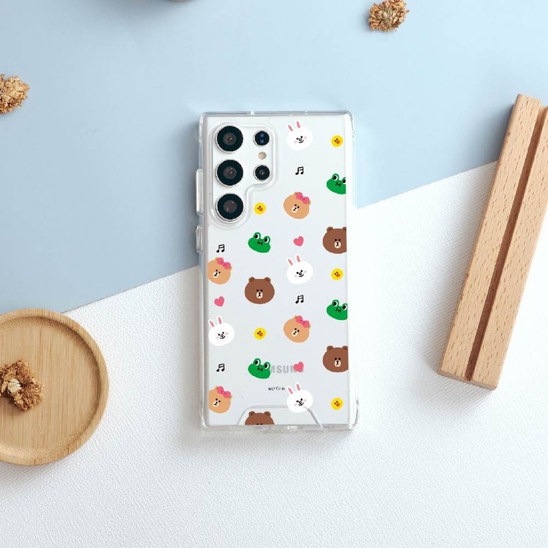 LINE FRIENDS Classic-Friends Anti-fall Transparent SAMSUNG Mobile Phone Case - เคส/ซองมือถือ - พลาสติก หลากหลายสี