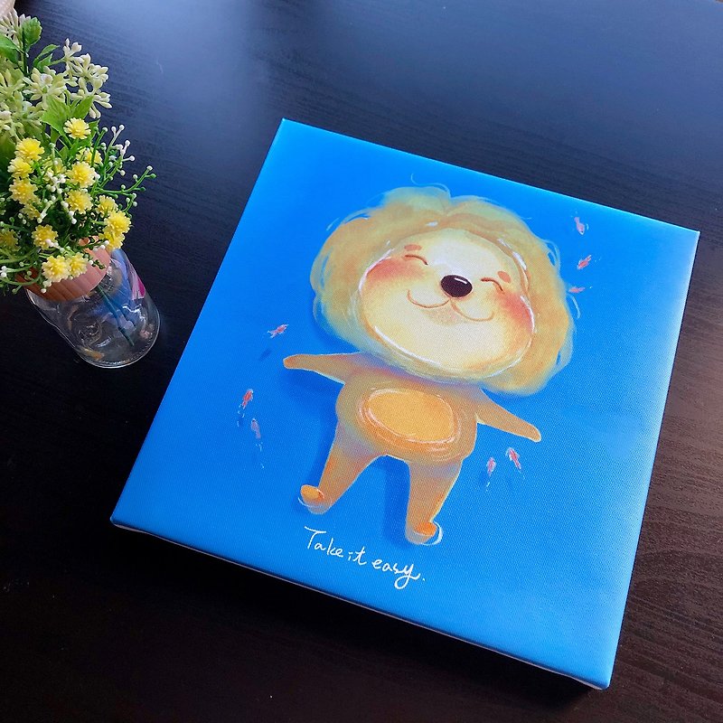 Take it easy Unframed Painting Copy Painting Wall Decor Ornament Lion - ตกแต่งผนัง - วัสดุกันนำ้ 
