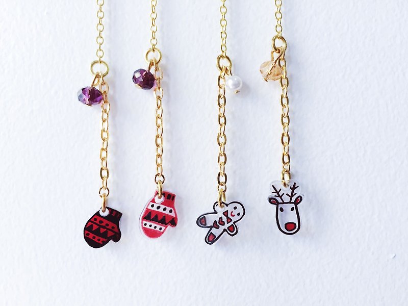 Assorted Christmas Bracelet | Christmas Gift | Rudolph | Gingerbread man - Bracelets - Plastic Red
