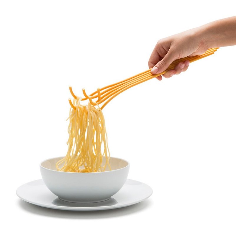 Spaghetti - Pasta Spoon - ช้อนส้อม - ซิลิคอน สีเหลือง