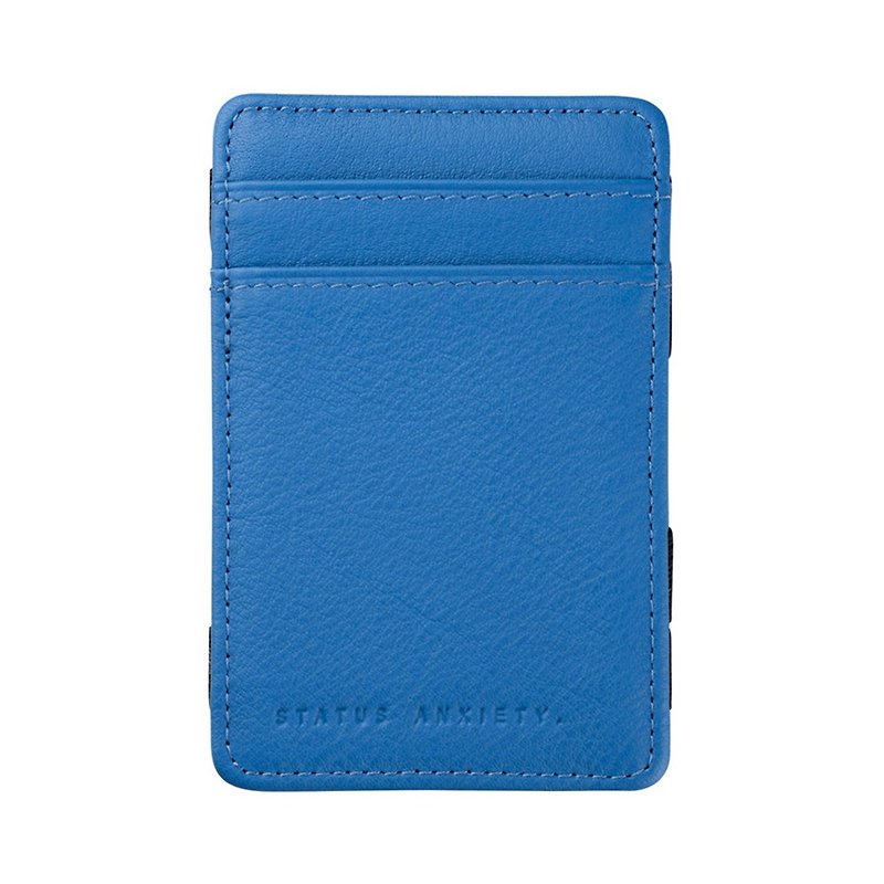 FLIP Money Clip/Card Clip_Surf Blue / Water Blue - ที่เก็บนามบัตร - หนังแท้ สีน้ำเงิน