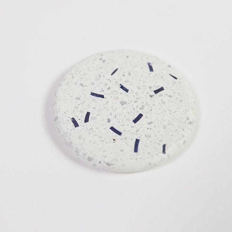 stone coaset-blue spot - Coasters - Stone White