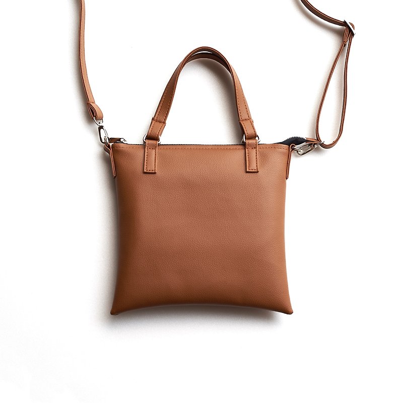 All-match minimalist toast square bag portable shoulder bag dual-use Coffee / coffee