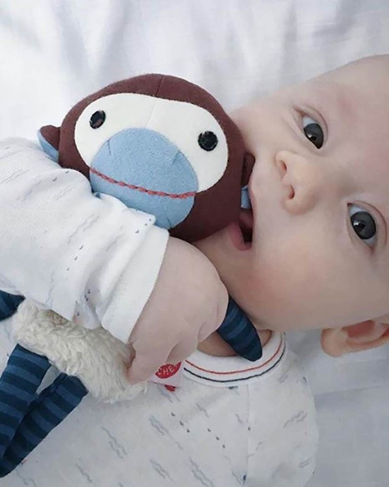 Franck and Fischer Blue Monkey Soothing Toy - Kids' Toys - Cotton & Hemp 