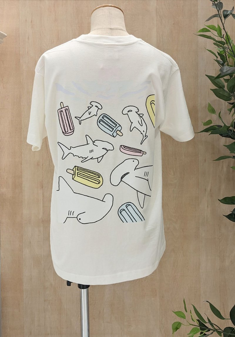 オーガニックコットンTシャツ HAMMERHEAD SHARK - 女 T 恤 - 棉．麻 白色