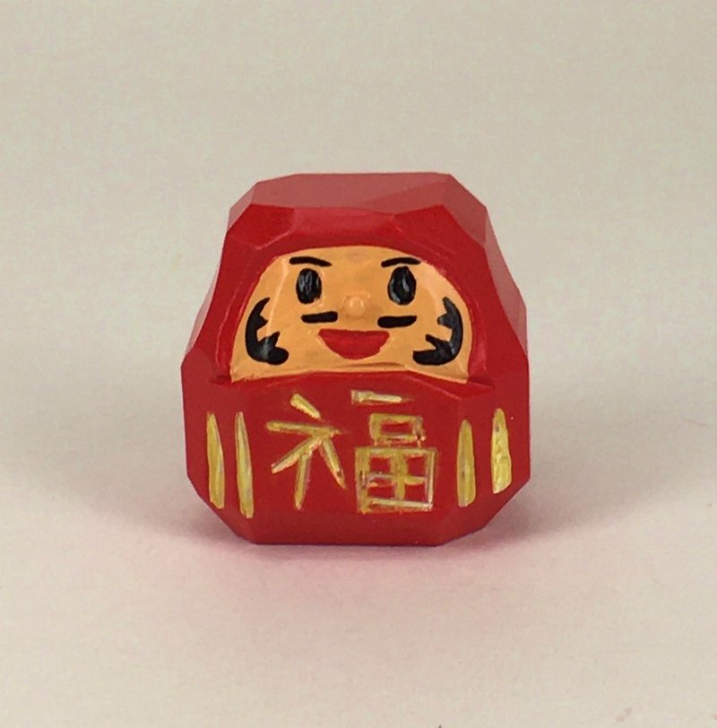 Daruma S size - Stuffed Dolls & Figurines - Wood Red