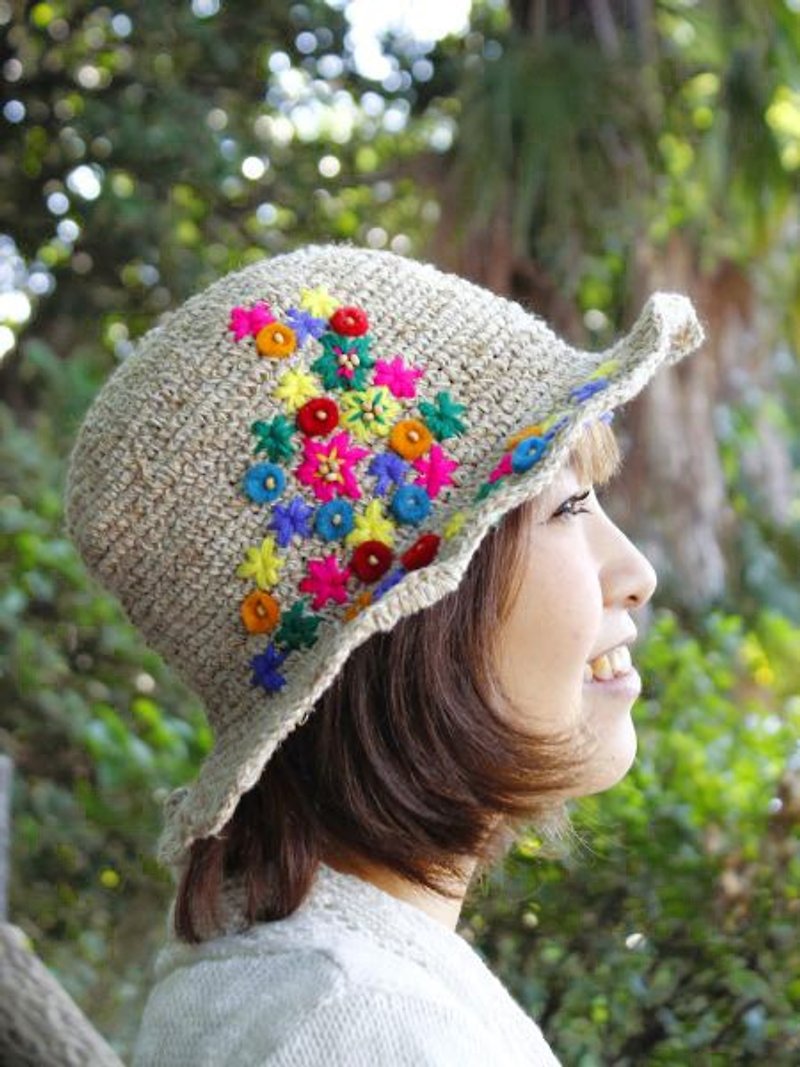 【Pre-order】 ✱ knitting broken flower cap ✱ (5 color) - Hats & Caps - Cotton & Hemp Multicolor
