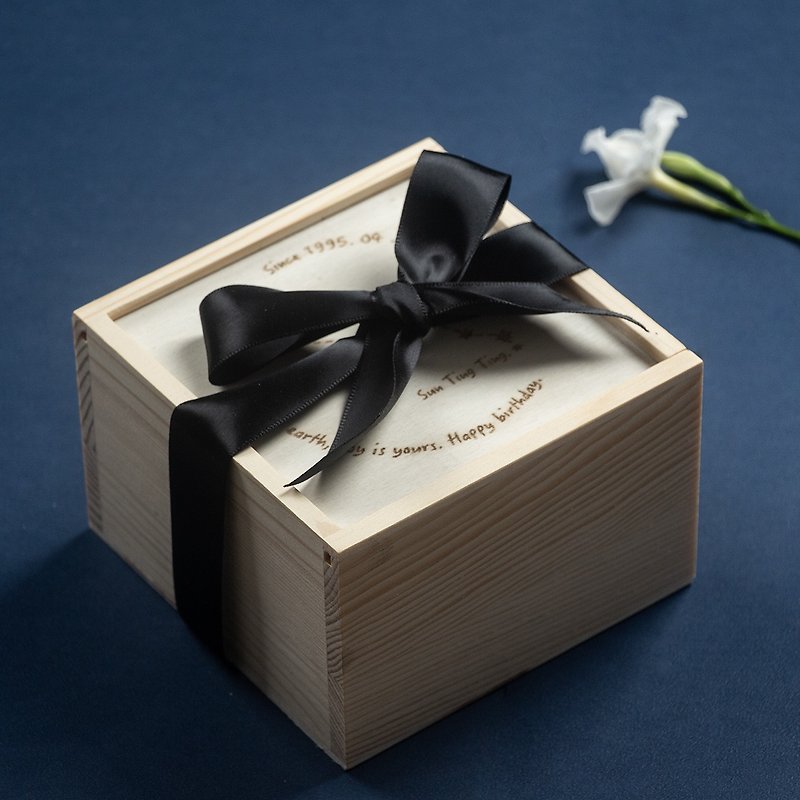 Add-on packaging | Customized pine wood gift box with heartfelt engravings and gift box - กล่องของขวัญ - ไม้ ขาว
