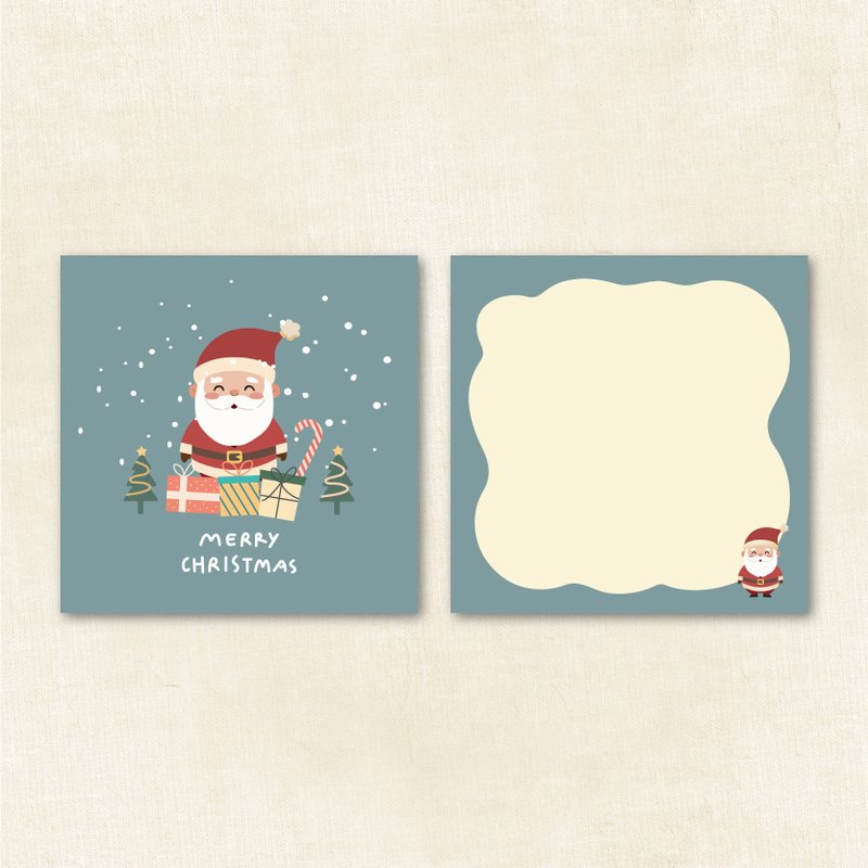 Christmas card Christmas card Christmas gift card Christmas card Santa Claus cat card - การ์ด/โปสการ์ด - กระดาษ 