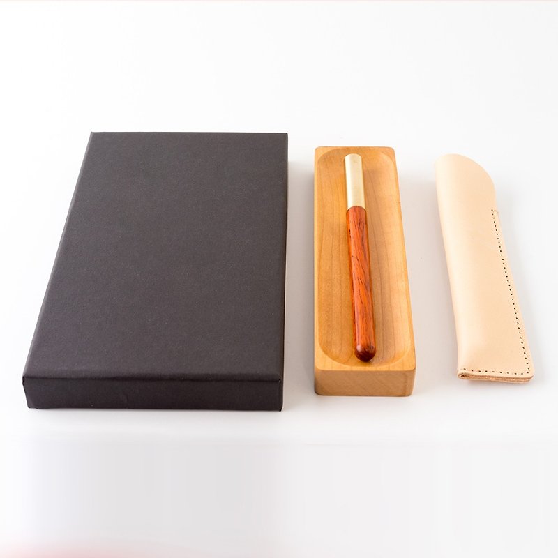 ペン|真鍮+赤ローズウッド|手作りの作品|ギフト|ギフト|独立したブランド|セブンスヘブン - 万年筆 - 木製 