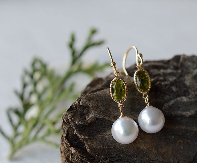 Enchanted Peridot outlet and Pearl Earrings