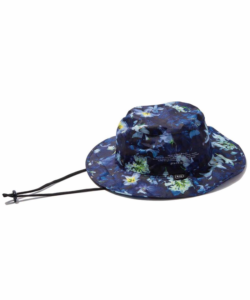 [Hot Pre-Order] KiU Waterproof and UV Resistant Bucket Hat (Blue Flower Special) K85-PL014 can be stored - Hats & Caps - Other Man-Made Fibers Multicolor