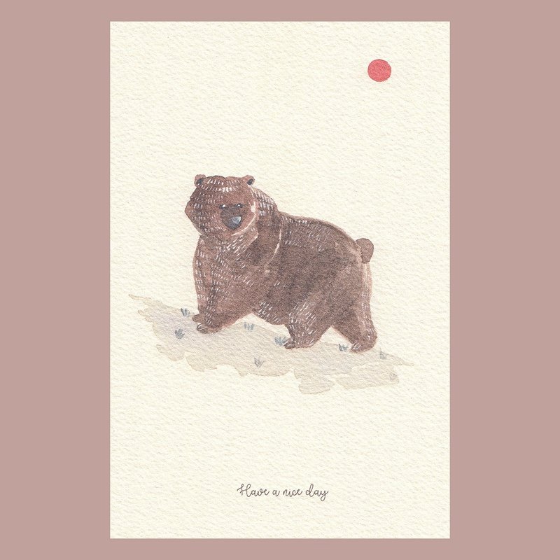 Bear and moon - Cards & Postcards - Paper 