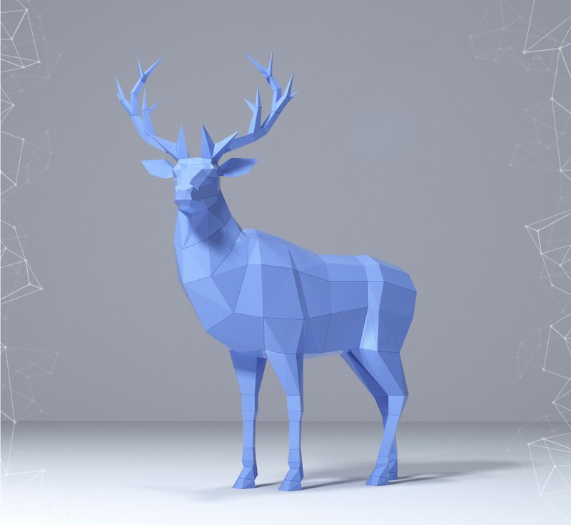 Red Deer Papercraft, Pdf, Gurko, Pepakura, Template, 3D Origami - 手工藝教學/工具書 - 其他材質 