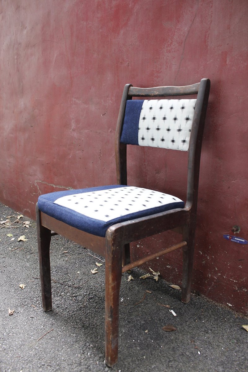 舊椅新生 木製新繃拼布椅 - 其他家具 - 木頭 咖啡色