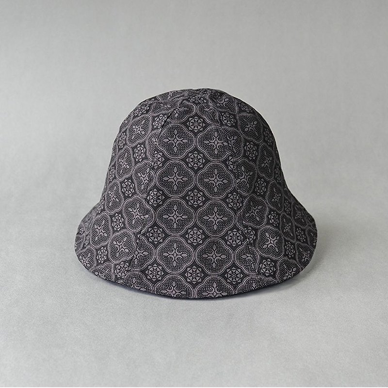 Sun Hat / Begonia Glass Pattern / Gentleman Black - Hats & Caps - Cotton & Hemp 