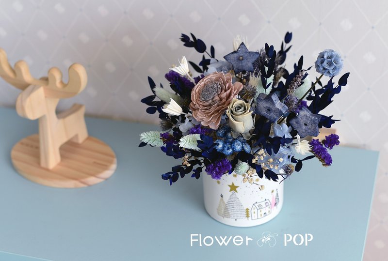 A good night's sleep flower art course birthday gift lover gift dry flower gift blessing small gift - Dried Flowers & Bouquets - Plants & Flowers Blue