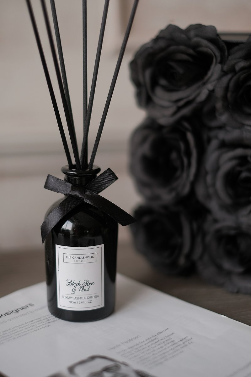 Home Diffuser - Black rose & oud - น้ำหอม - แก้ว สีดำ