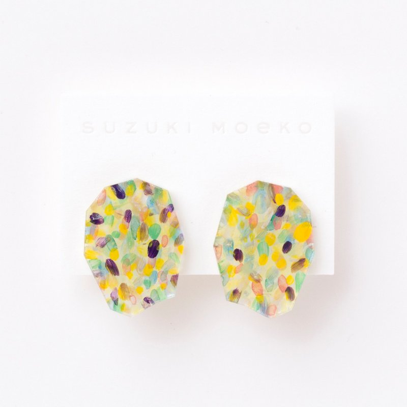 イヤリング - 耳環/耳夾/耳骨夾 - 壓克力 黃色