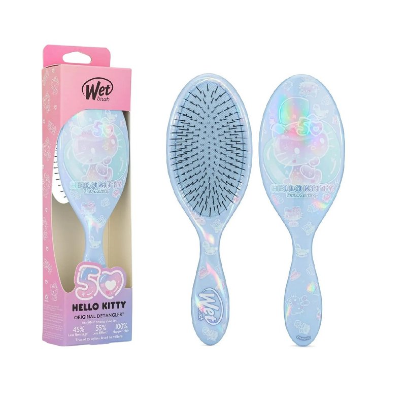 【Wet Brush x Sanrio】Sanrio Series-Hello Kitty 50th Anniversary Pink Blue - Makeup Brushes - Plastic Blue