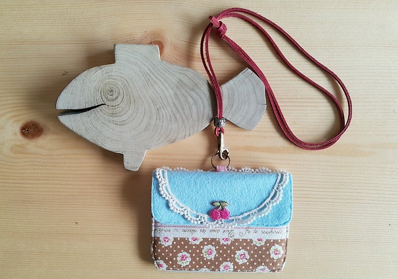 mini bear hand-made village style multi-function ((double-sided)) small bag card sets / documents suite + leather exclusive - ID & Badge Holders - Cotton & Hemp 