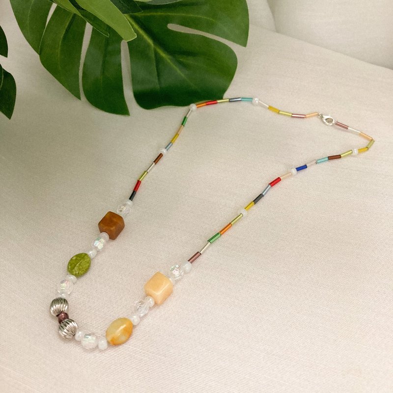 Colorful summer jewelry box handmade necklace - Necklaces - Plastic 