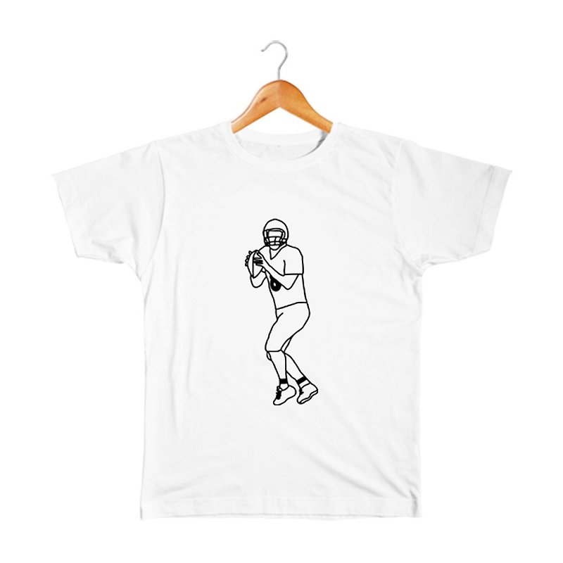 American football 兒童T恤 - 男/女童裝 - 棉．麻 白色