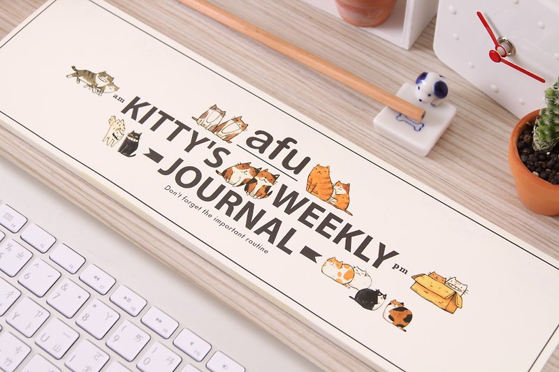 Afu illustration weekbook - cat's life week - pure white - Notebooks & Journals - Paper White