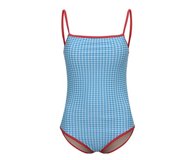 24 メラニーワンピース - ブルーチェック/レッド - ショップ 5PENING