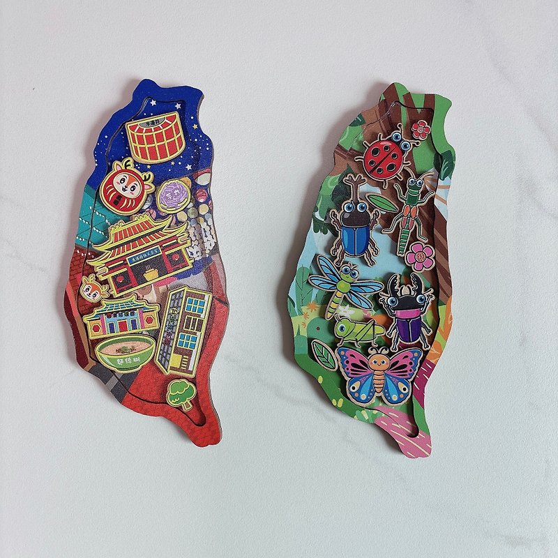 Taiwan Attractions Puzzle - Lukang Attractions Beetle Kingdom Geometric Puzzle Shape Illustration - Puzzles - Other Materials Multicolor