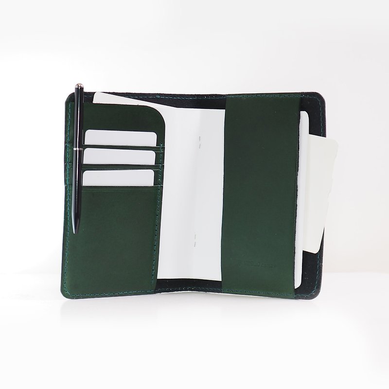 Original Passport Holder - Pine with black inner - Passport Holders & Cases - Genuine Leather Green