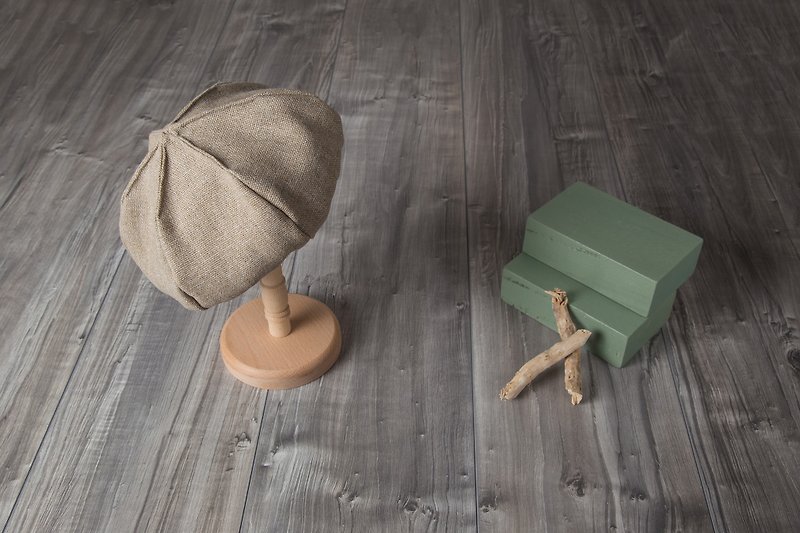 flowing_dimsum beret hat.beige - Hats & Caps - Cotton & Hemp Khaki