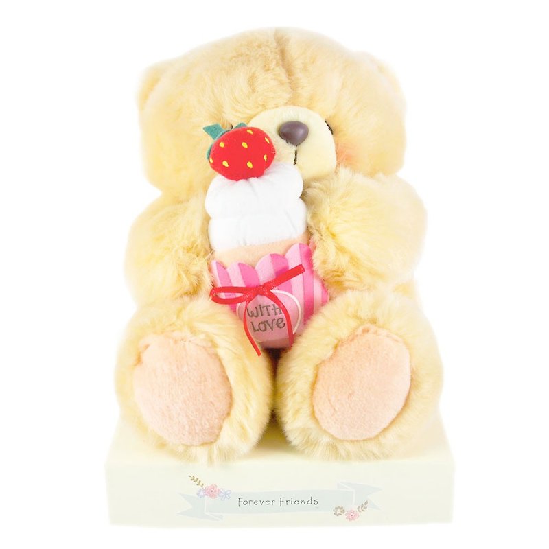 8 inches/cream cake fluffy bear [Hallmark-ForeverFriends fluff-birthday series] - Stuffed Dolls & Figurines - Other Materials Brown
