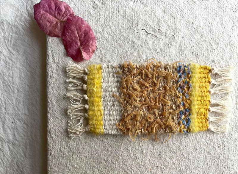 Knitting 梭織 毯 - 銀杏 - 擺飾/家飾品 - 棉．麻 黃色