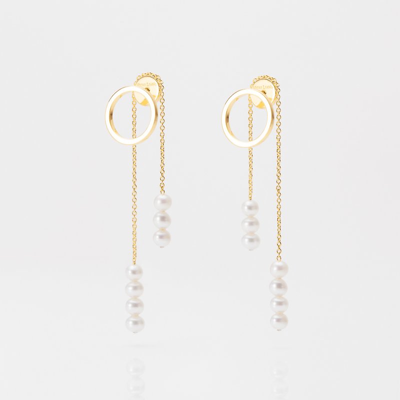 氣質獨特 / Gryta earrings 一對 - 耳環/耳夾 - 其他金屬 金色
