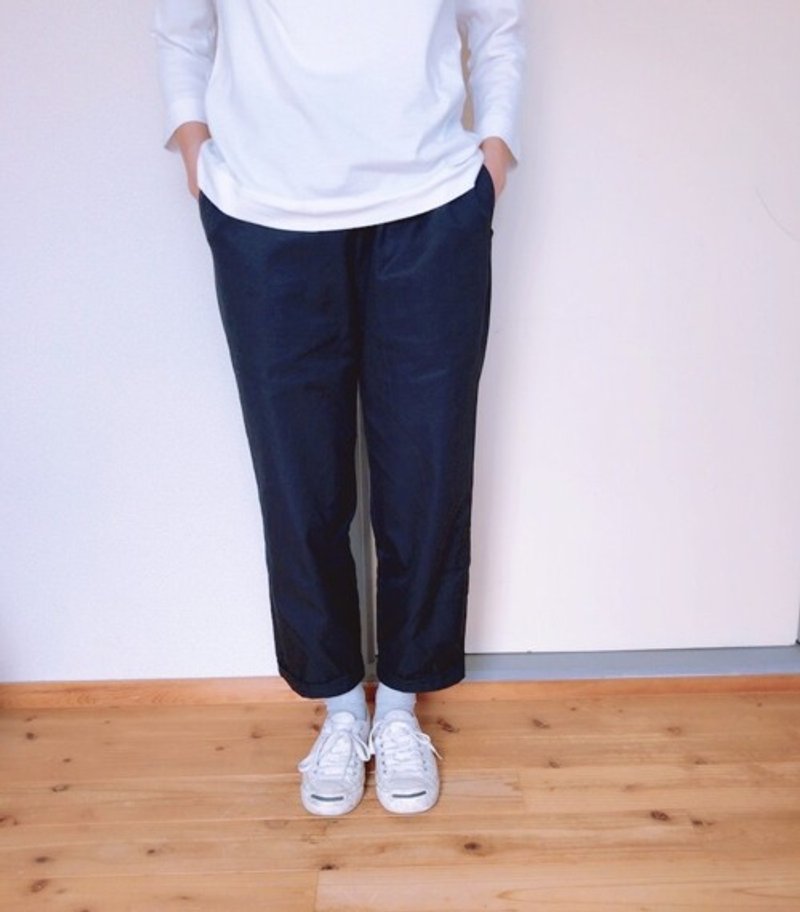 Pinkoi 代購 - 寬鬆斜紋棉布褲 海軍藍 - 女長褲 - 棉．麻 