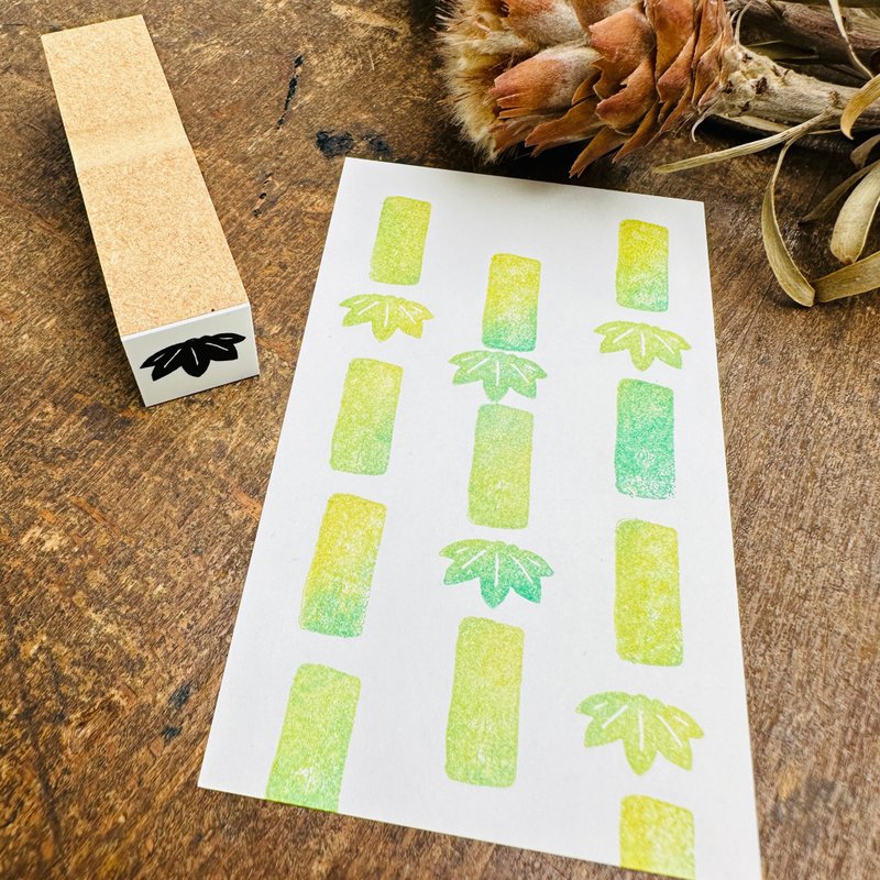 Renewal! Bamboo*Schedule stamp*15mm square * R979 - Stamps & Stamp Pads - Wood 