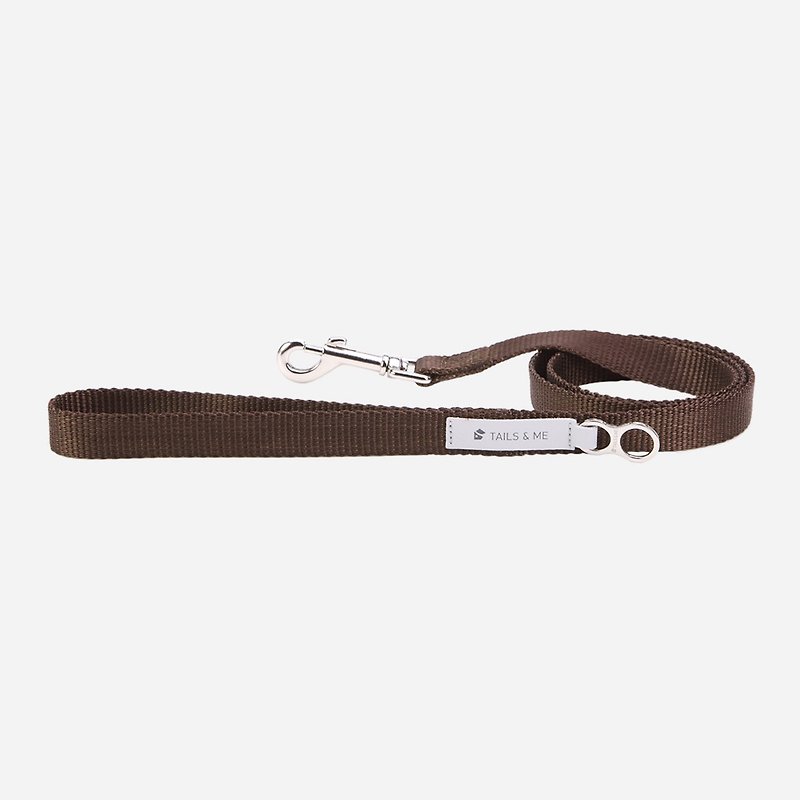 [I] tails and classic nylon leash with deep Brown - Collars & Leashes - Nylon Brown