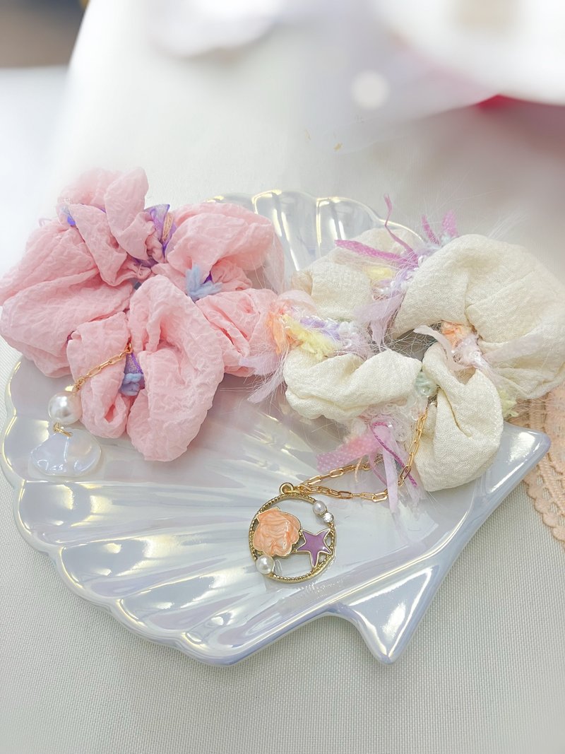 繽紛之海 手作 大腸髮圈 印象飾品 | 植椛。飾 - 髮夾/髮圈 - 其他材質 粉紅色
