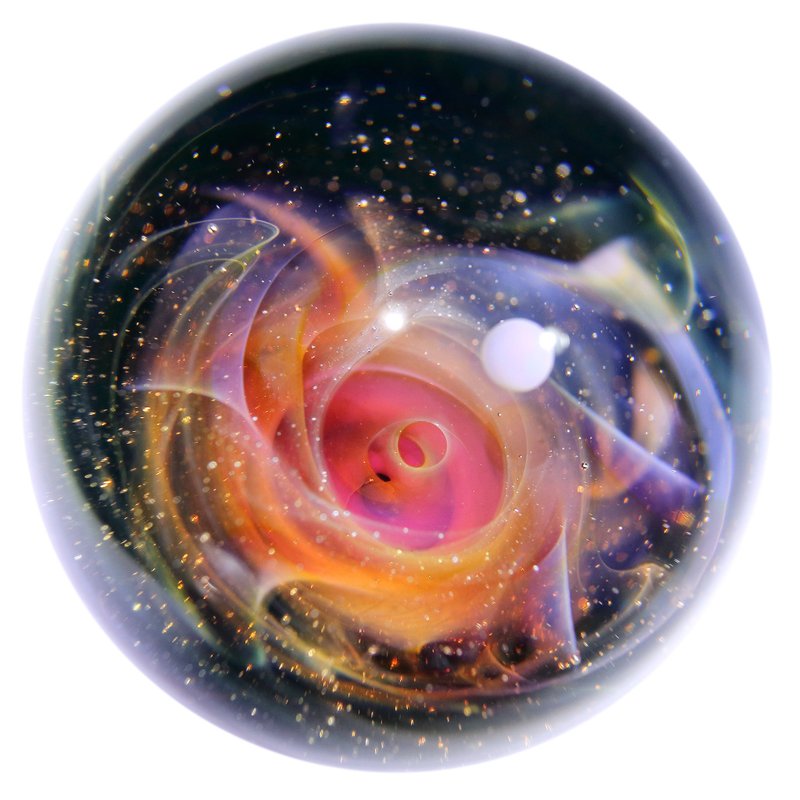 51mm Galaxy Glass Marble no.M195 - Items for Display - Glass Red