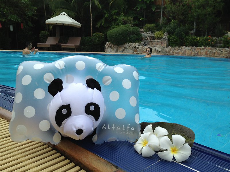 Panda Zoo-Funny 3D Convertible neck cushion - Pillows & Cushions - Nylon Gray
