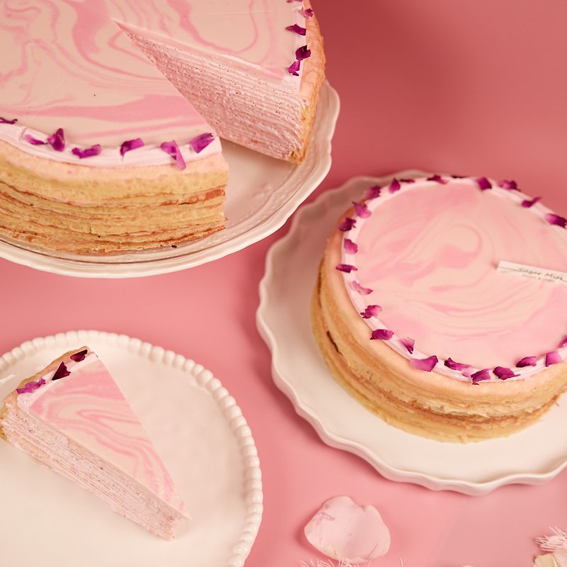 Rose Mille-feuille Cake 9 inches - เค้กและของหวาน - วัสดุอื่นๆ 