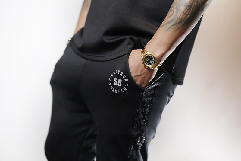 雙鉀SG Classic 【經典款】Pants - 男裝運動褲 - 聚酯纖維 黑色