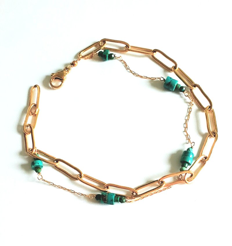 Semi- precious stone bracelet (Turquoise) - Bracelets - Gemstone 