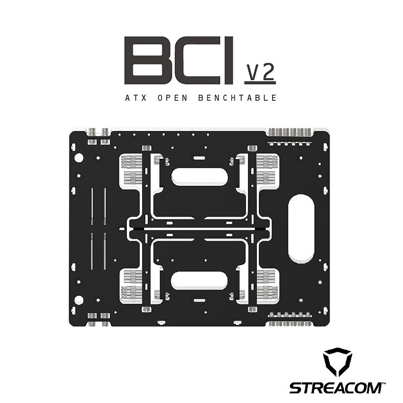 【STREACOM】BC1ベンチテーブルV2ベアテストプラットフォームブラック - PCアクセサリー - アルミニウム合金 ブラック